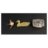Duck Hunting Brooch Knife Belt Buckle