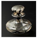Art Nouveau Sterling Silver Overlay Perfume Bottle