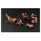 Mid Century Miniature Cast Lead Deer Figures