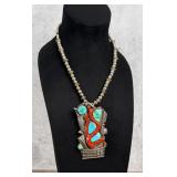 Zuni Dan Simplicio Sterling Bench Bead Necklace