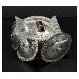 Exceptional Navajo Sterling Turquoise Concho Belt