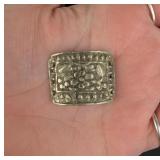 Qing Dynasty Chinese Floral 2 Piece Belt Buckle