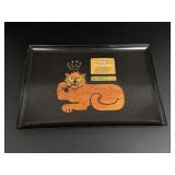 Couroc of Monterey Inlaid Wood King Cat Tray