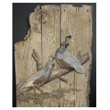 George Turner California Quail Relief Sculpture
