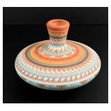 E Gray Navajo Pueblo Sgraffito Pottery Pot