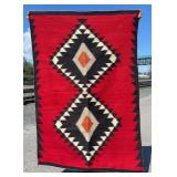 Navajo Indian Red Mesa Stacked Diamond Rug