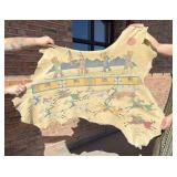 Frank Shortey Native American Indian Painted Hide