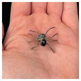 Navajo Sterling Silver Onyx Spider Brooch