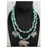 Turza Wells & Andrew Shows Sterling Bear Necklace