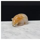 Alaskan Inuit Eskimo Carved Agate Bear