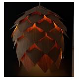 Custom Made Wood Pinecone Pendant Lamp
