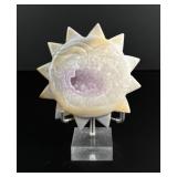 Polished Agate Geode Sun Face