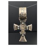 Navajo Sterling Silver Cross Pendant