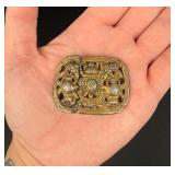 Qing Dynasty Chinese Floral 2 Piece Belt Buckle
