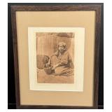 Edward Curtis Pounding Fish Wisham Photogravure