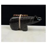 Zuni Carved Jet Bear with Fish Fetish