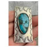 Navajo Sterling Silver Turquoise Money Clip