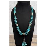 Santo Domingo Pueblo Turquoise Sterling Necklace