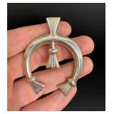 1930s Navajo Tufa Sand Cast Sterling Naja