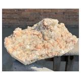 Peach Stilbite and Apophyllite Mineral Specimen