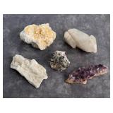 Collection of Quartz Amethyst Mineral Specimens