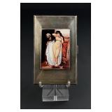 Erotic Nude Enamel Sterling Silver Cigarette Case