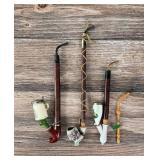Group of Tyrolean Black Forest Porecelain Pipes