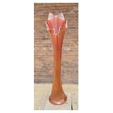 Marigold Fenton Carnival Glass Swung Vase