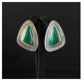 Sterling Silver Malachite Earrings