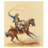 Olaf Wieghorst Roping Cowboy Painting