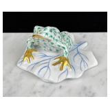 Herend Hungary Porcelain Frog on Lily Pad