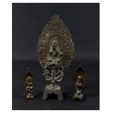 Antique Chinese Bronze Altar Buddha Statues