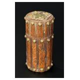 German Oak Studded Match Box