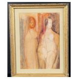1960 Pucci Abstract Nude Watercolor Painting