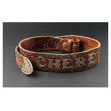 Sterling Silver Tooled Leather Cowgirl Belt