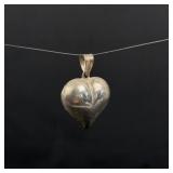 Sterling Silver Puff Heart Pendant