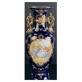 Limoges Porcelain Cobalt Courting Vase