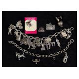 Collection of Sterling Silver Bracelet Charms