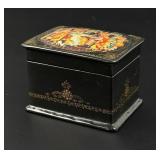 Palekh Golden Cockerel Russian Lacquer Box