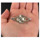 Stuart Nye Sterling Silver Dogwood Flower Brooch