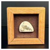 Alaskan Inuit Eskimo Scrimshaw Ivory Peacock