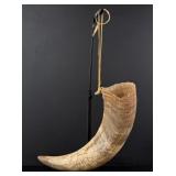 Wagon Train Scrimshaw Steer Horn