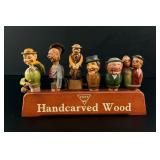 Anri Carved Wood Mechanical Bottle Stopper Set