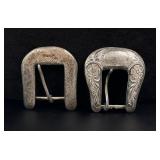 Pair of Sterling Silver Cowgirl Belt Buckles