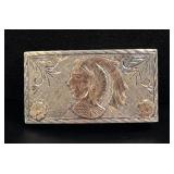 10K Gold Sterling Silver Aztec Belt Buckle