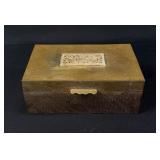 Chinese Jade Inlaid Plaque Jewelry Trinket Box