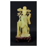 Chinese Serpentine Carved Guanyin Figure