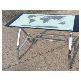 Powell World Map Computer Desk