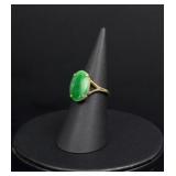 Chinese 14K Gold Jade Ring