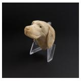 Carved Alabaster Bloodhound Head